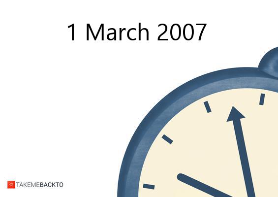 What happened on Thursday March 1, 2007 Thursday March 1, 2007