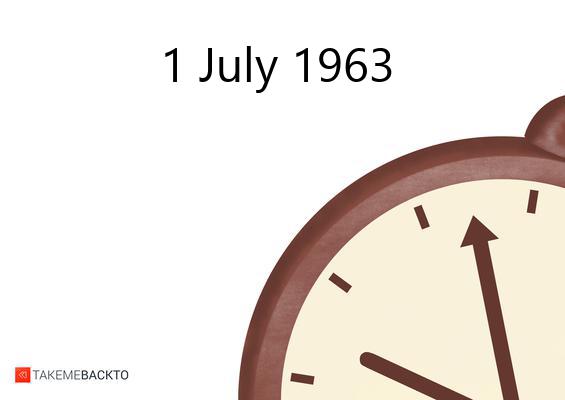 What happened on Monday July 1, 1963 Monday July 1, 1963