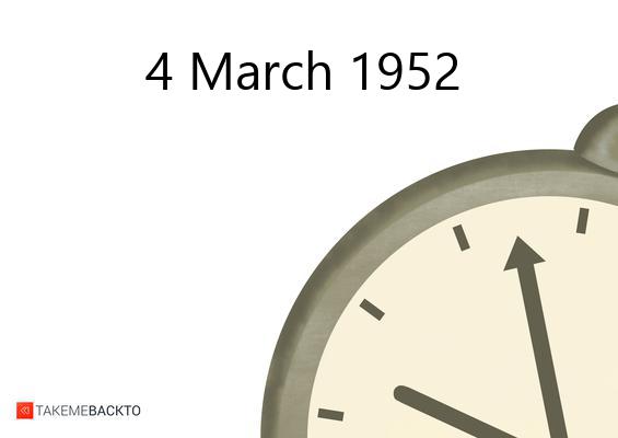 What happened on Tuesday March 4, 1952 Tuesday March 4, 1952