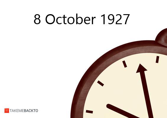 What happened on Saturday October 8, 1927 Saturday October 8, 1927