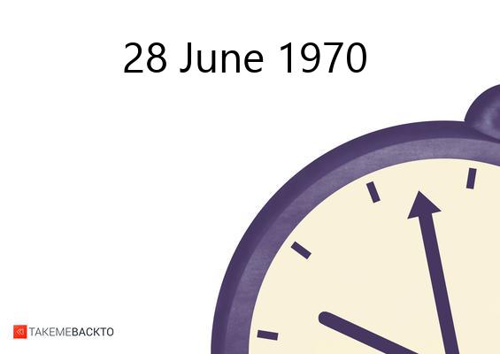 What happened on Sunday June 28, 1970 Sunday June 28, 1970